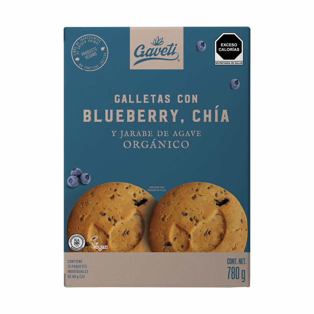 Paquete Galletas Veganas de Blueberry y Chía Gaveti 210 g 