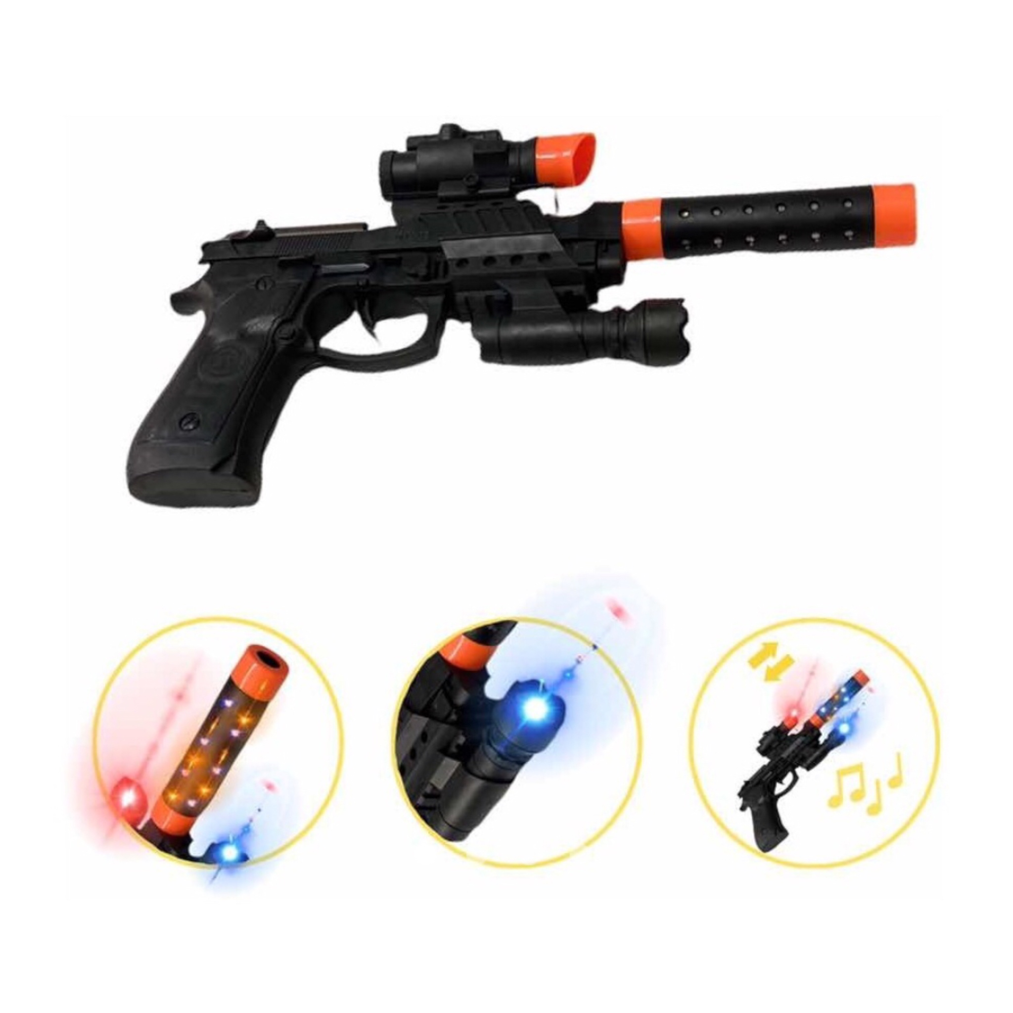 Pistola De Juguete Con Luz Laser Sonido Y Movimiento
