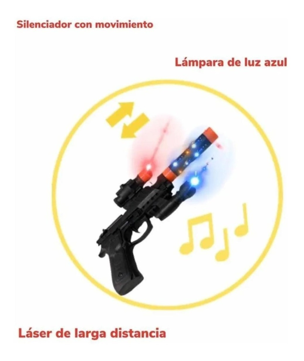 Pistola De Juguete Con Luz Laser Sonido Y Movimiento