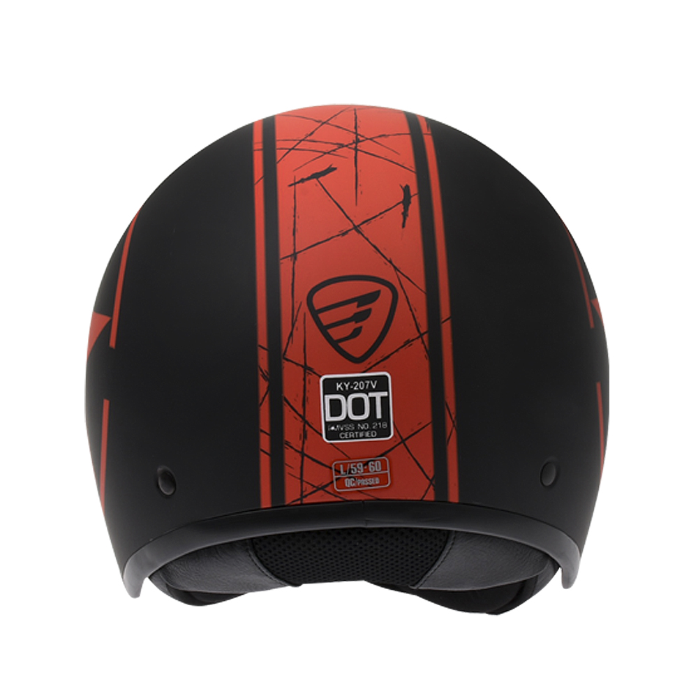Casco Moto 3/4 ITALIKA certificado DOT Estrella gafas visera desmontable