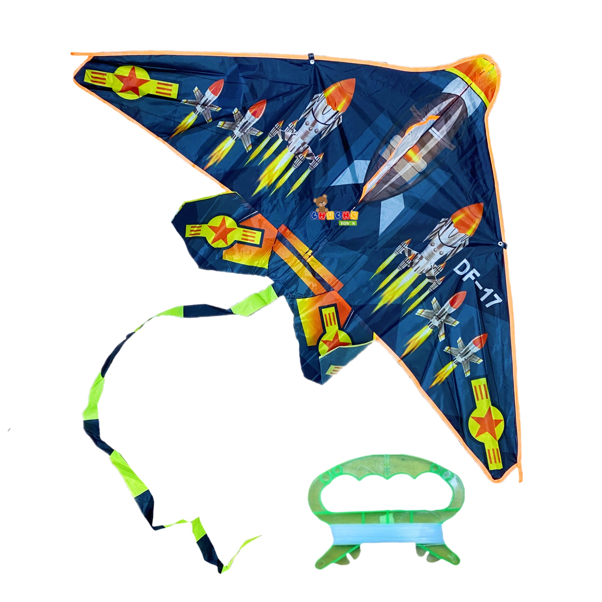 3 Papalote Avión Cohetes Económico Cometa Volantín 115cm