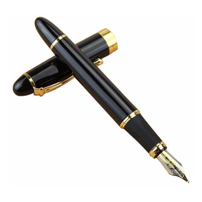 Plumas Tipo Fuente para Redacción MXRRW-001-1 1pza 0,5mm Punta NegroDorado 1 Tinta Negra Acero Inoxidable Para Cartucho SmallCartri 3,4mm, ArrowBlack