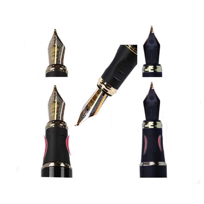 Plumas Tipo Fuente para Redacción MXRRW-001-1 1pza 0,5mm Punta NegroDorado 1 Tinta Negra Acero Inoxidable Para Cartucho SmallCartri 3,4mm, ArrowBlack