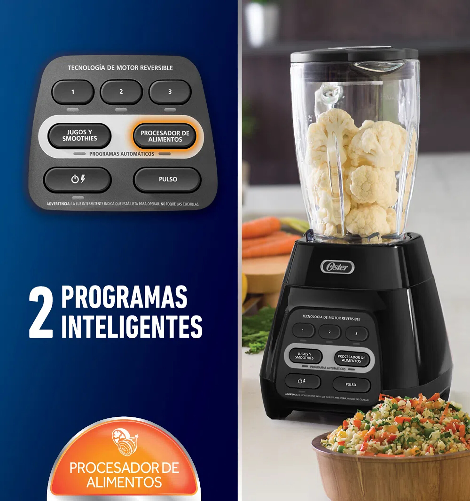 Licuadora Oster con tecnología reversible BLSTPYG1209B