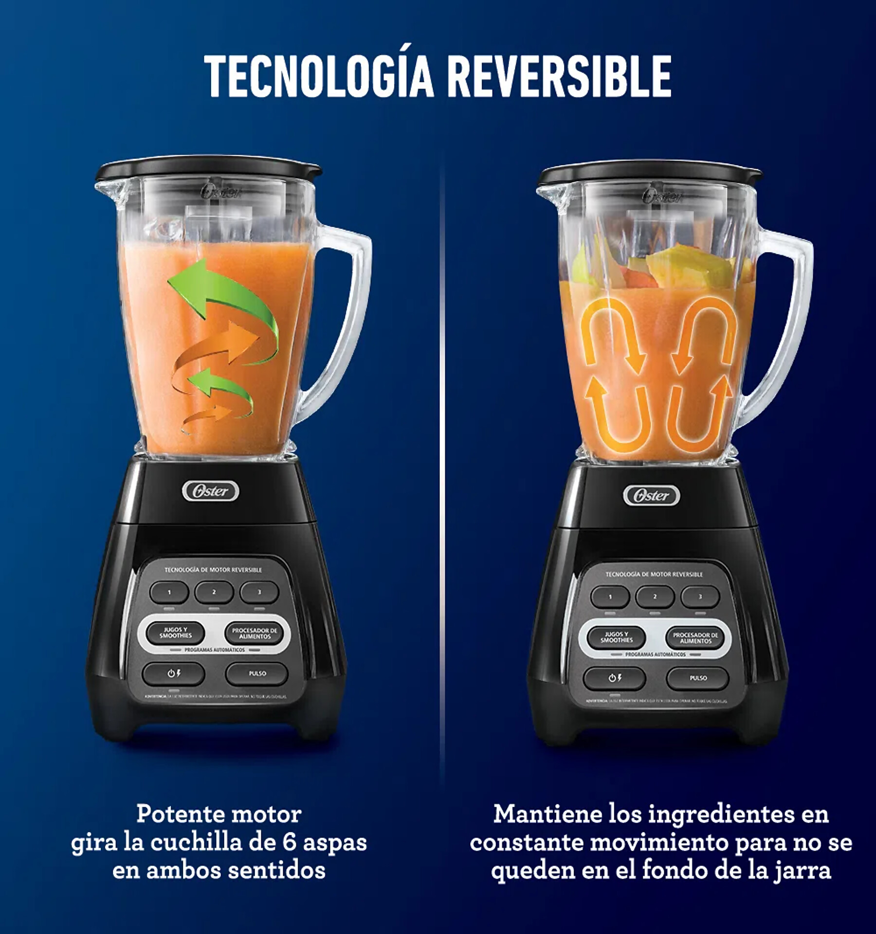 Licuadora Oster con tecnología reversible BLSTPYG1209B