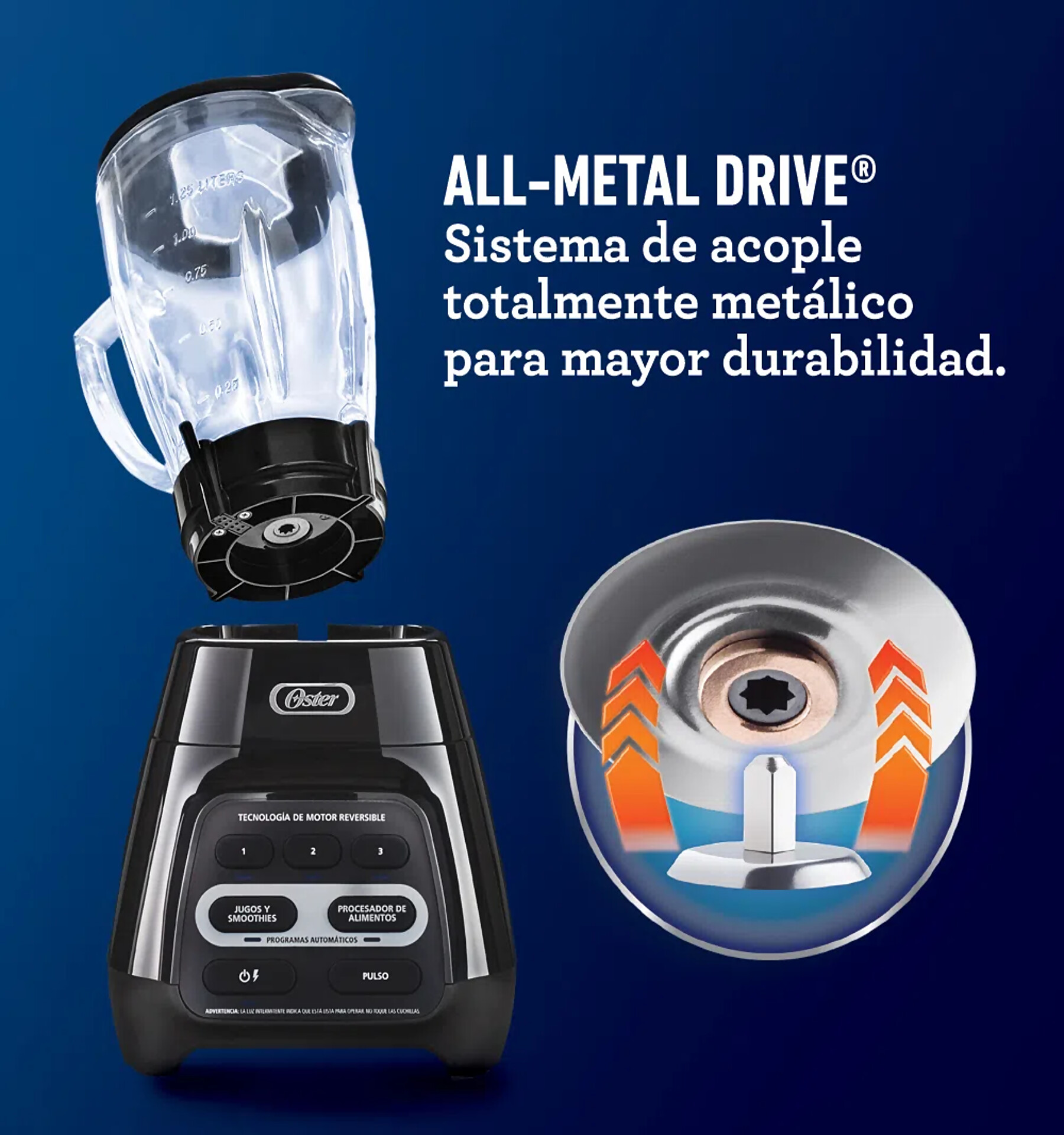 Licuadora Oster con tecnología reversible BLSTPYG1209B