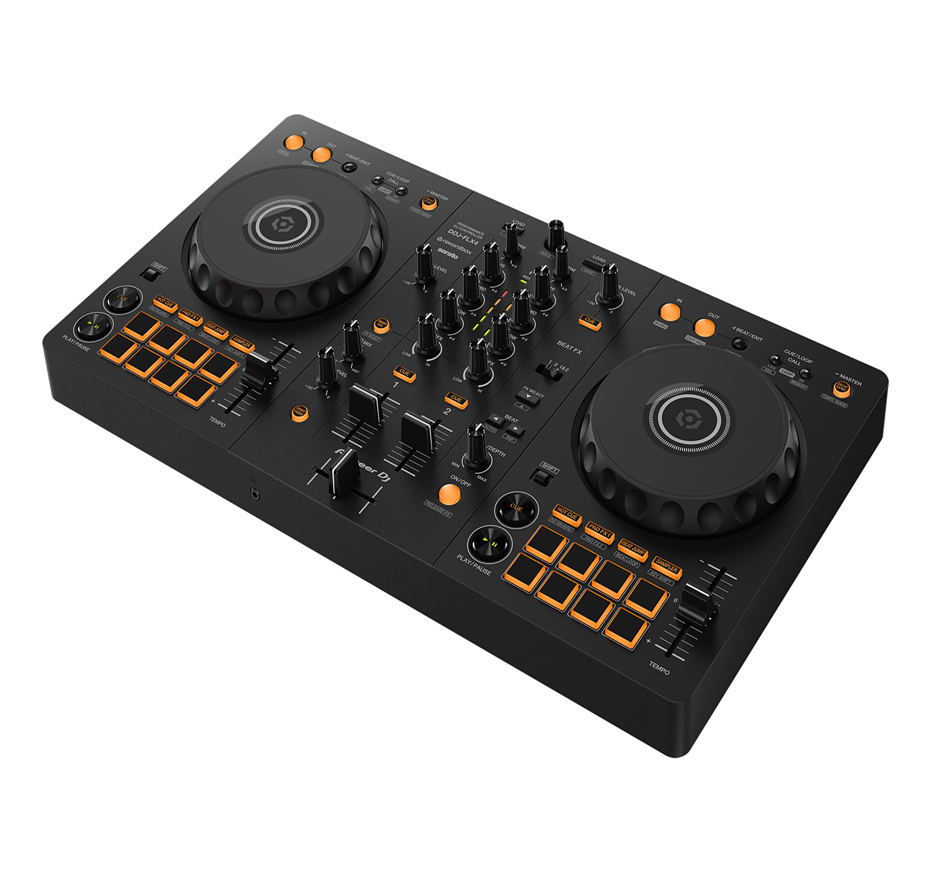 Pioneer Controlador DJ DDJ-FLX4 driver de DJ Rekordbox y Serato de 2 barajas - Grafito