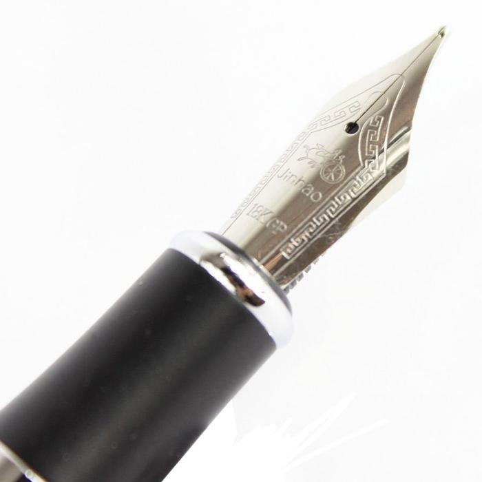 Pluma Fuente Estilográfica MXBMT-001-1 1pza 0,5mm Punta NegroBlanco 1 Tinta Negra Acero Inoxidable Para Cartucho SmallCartri 3,4mm, BlackMate