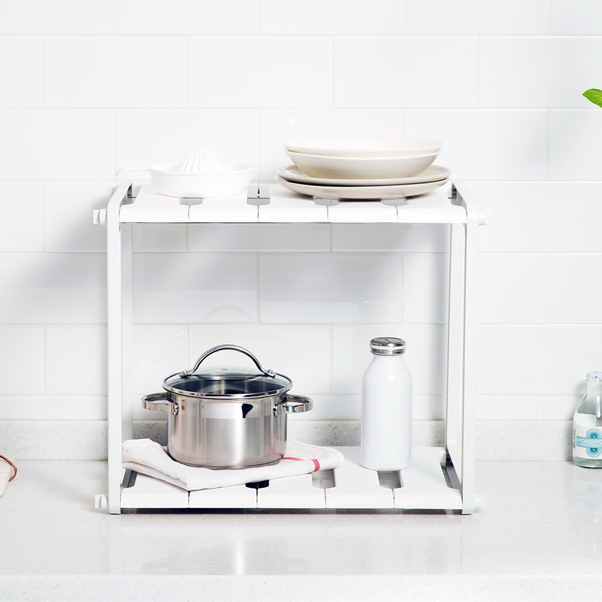 AGBOX Estante Organizador De Fregadero Blanco LTHMK001