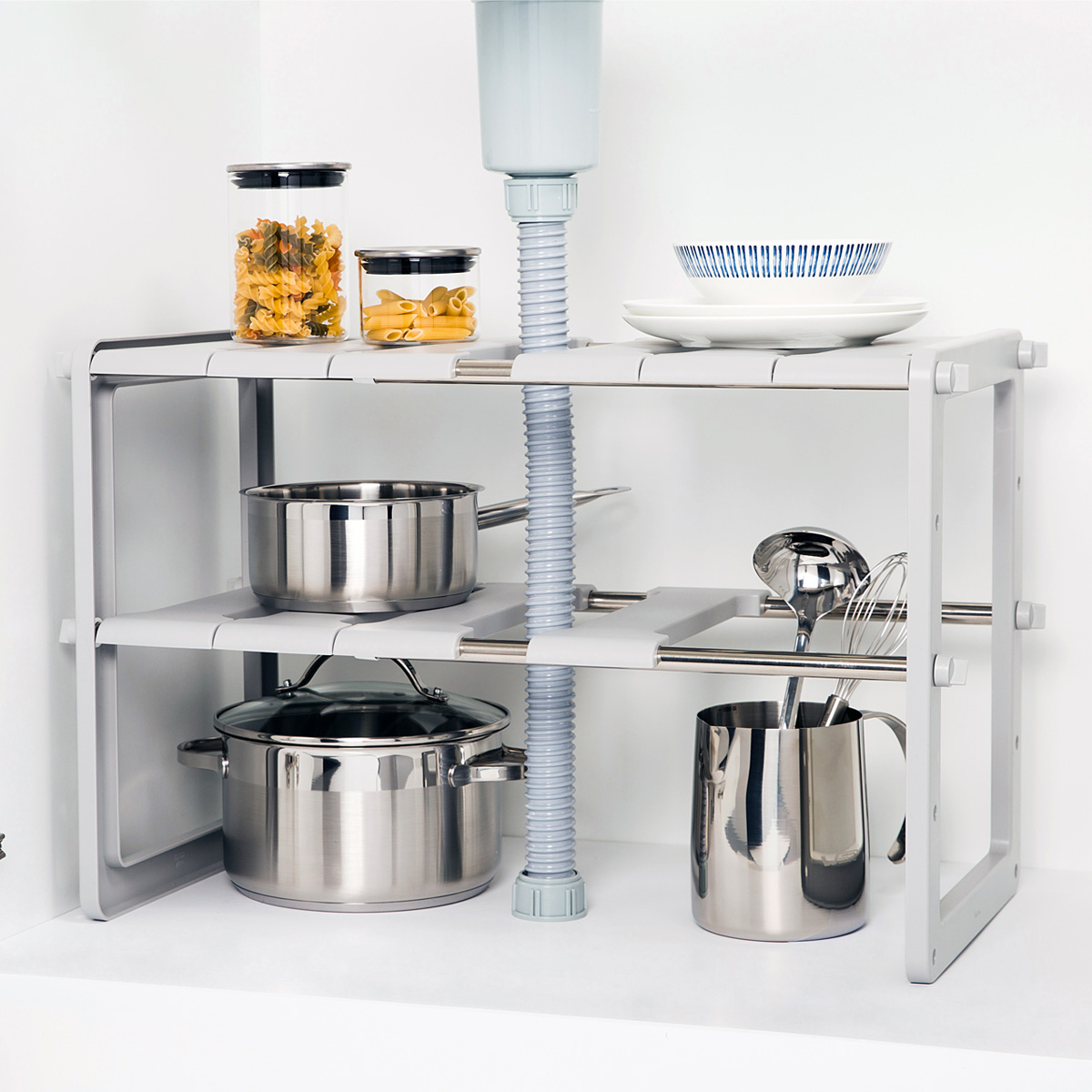 AGBOX Estante Organizador De Fregadero Blanco LTHMK001