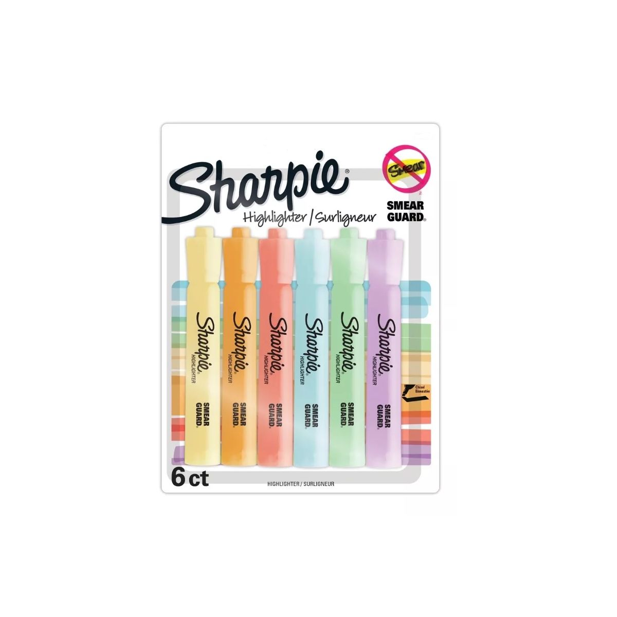 Resaltadores marcatextos Sharpie Tank Colores pastel 6 pzas