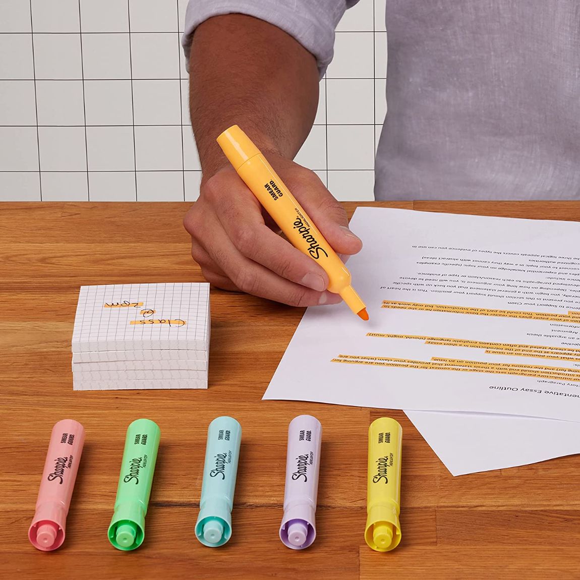 Resaltadores marcatextos Sharpie Tank Colores pastel 6 pzas