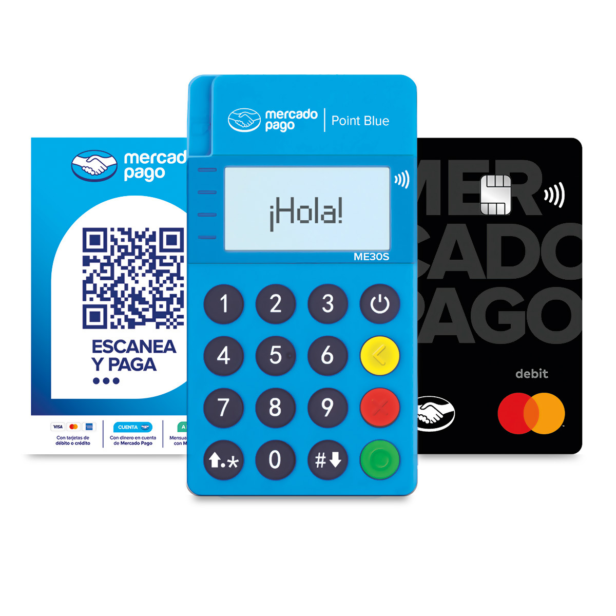 Kit Terminal Mercado Pago Point Blue (Terminal + QR + Tarjeta) La terminal más Ligera con Bluetooth Que Acepta Todas Las Tarjetas