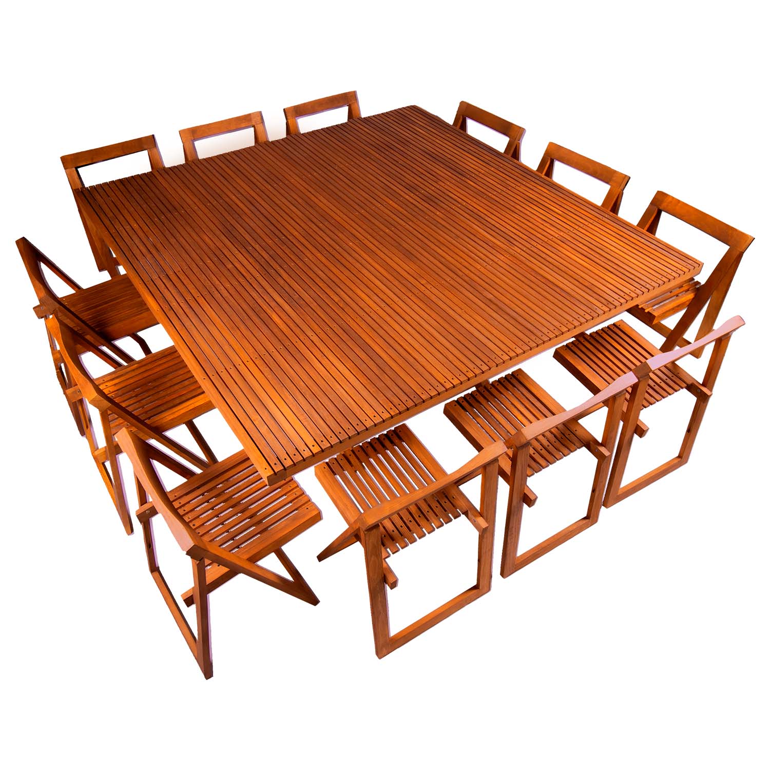 Comedor Cuadrado Modelo Terraza 12 personas 180x180 . Rústico Tratable . Leer Descripción