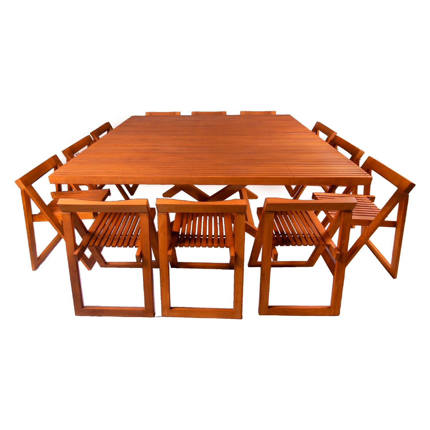 Comedor Cuadrado Modelo Terraza 12 personas 180x180 . Rústico Tratable . Leer Descripción