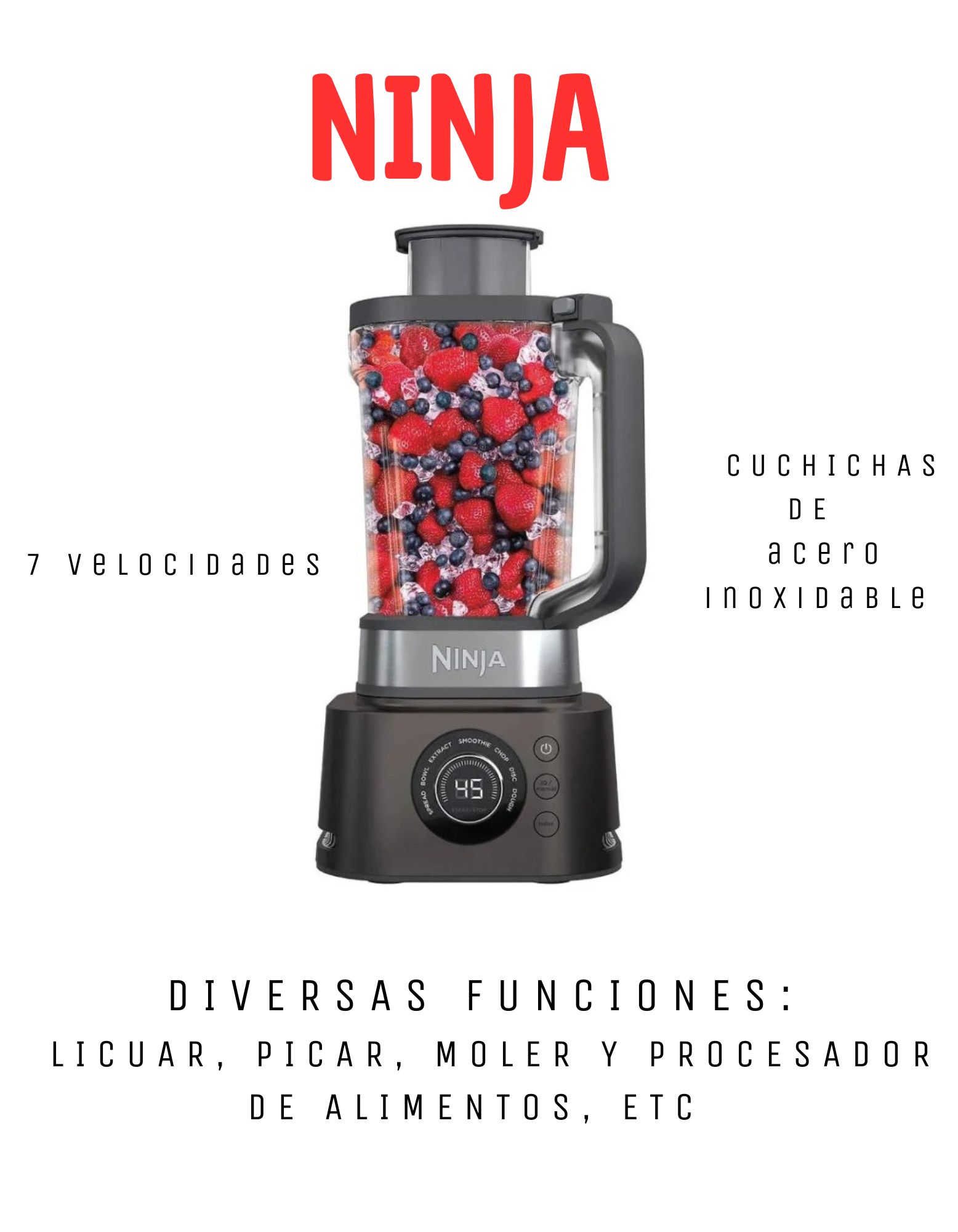Licuadora Ninja 7 Funciones en 1 Reacondicionado/  CO401B   Reacondicionado(caja génerica)