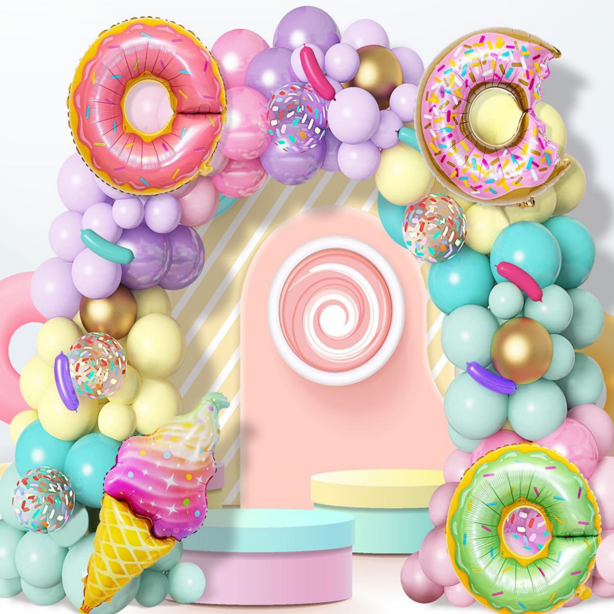 Sweet Globos Para Decoración Kit Fiesta Donas Y Helado