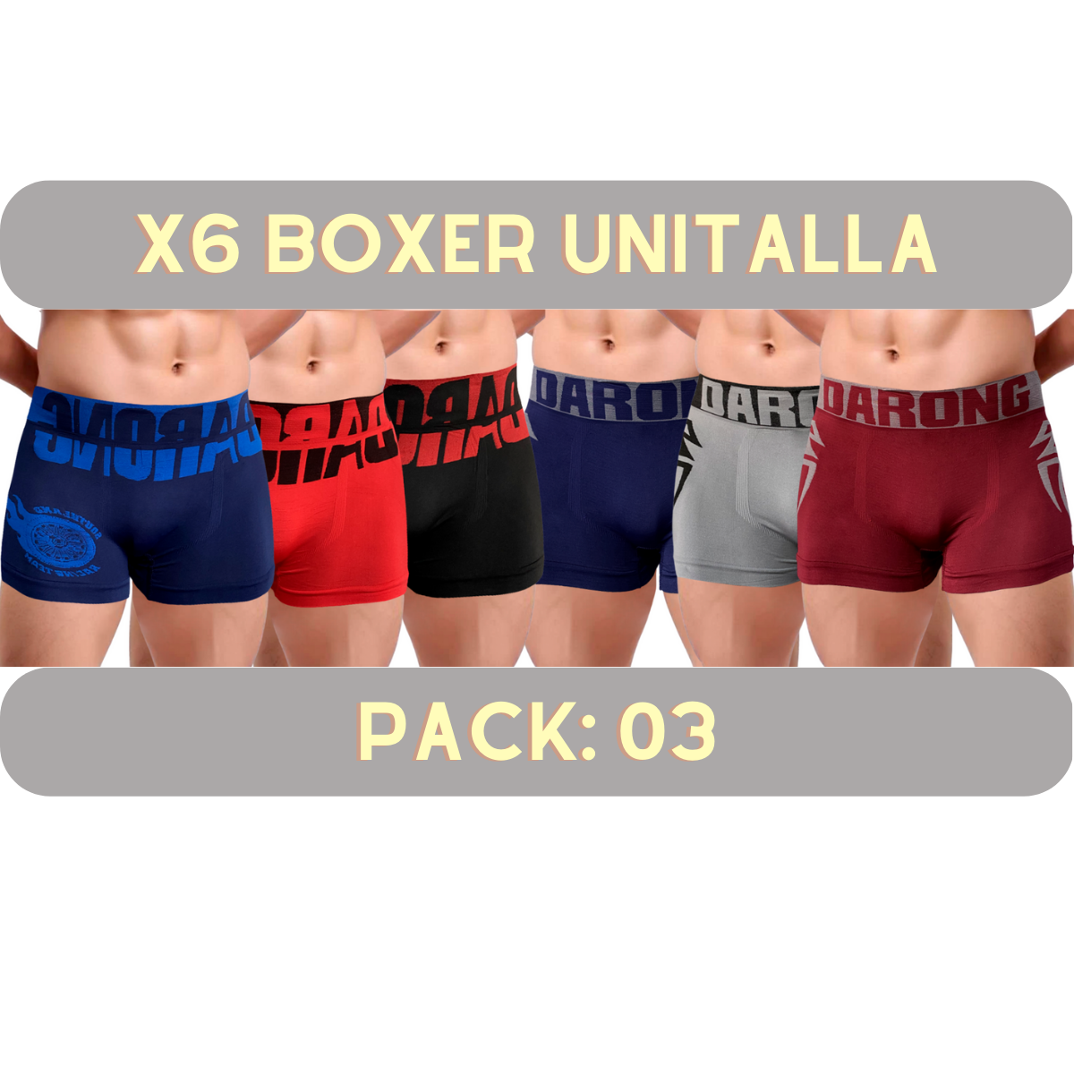 Pack 6 Boxer Caballero Mayoreo Calzones Hombre Microfibra