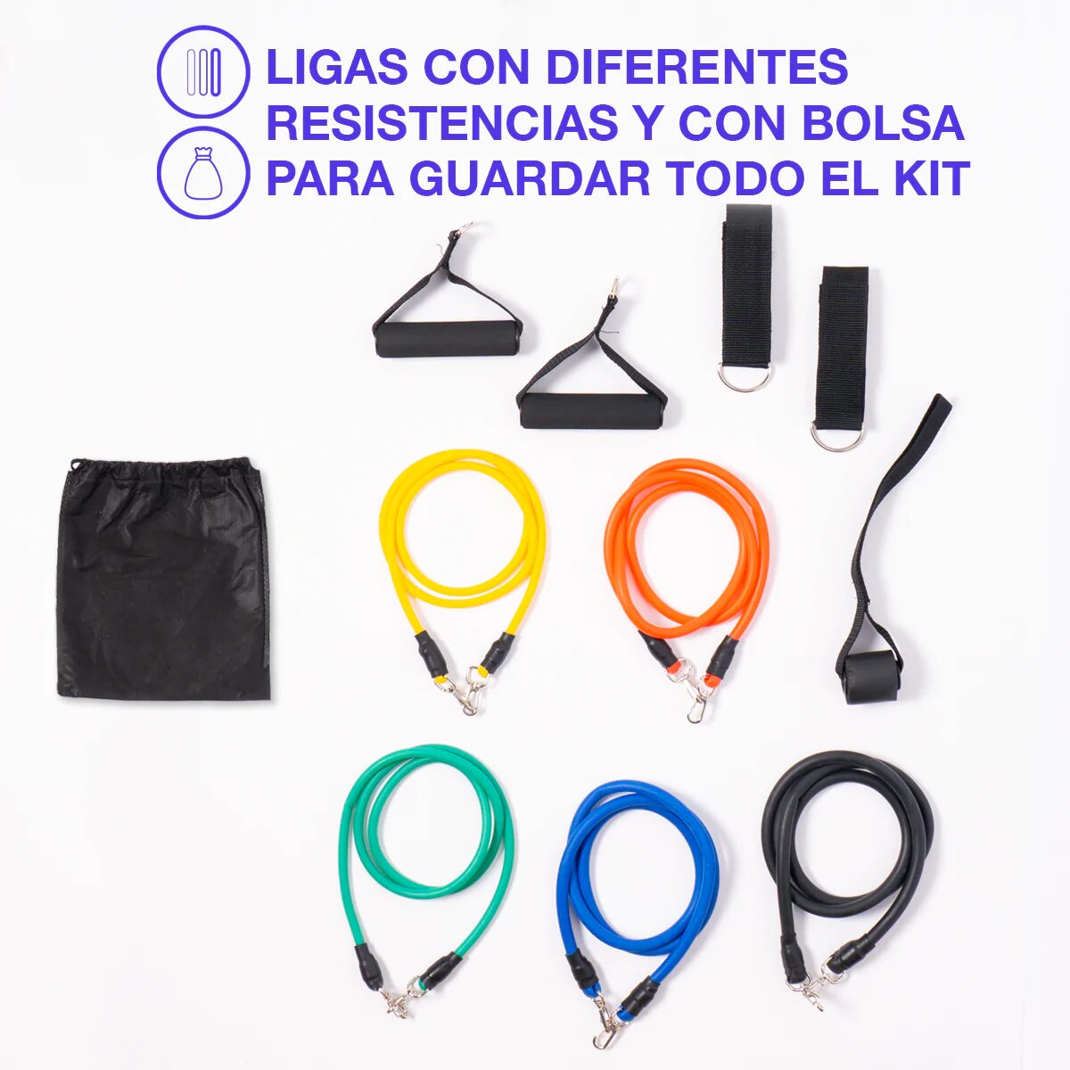 Bandas Elásticas De Resistencia Ejercicios Kit De 11 Piezas.