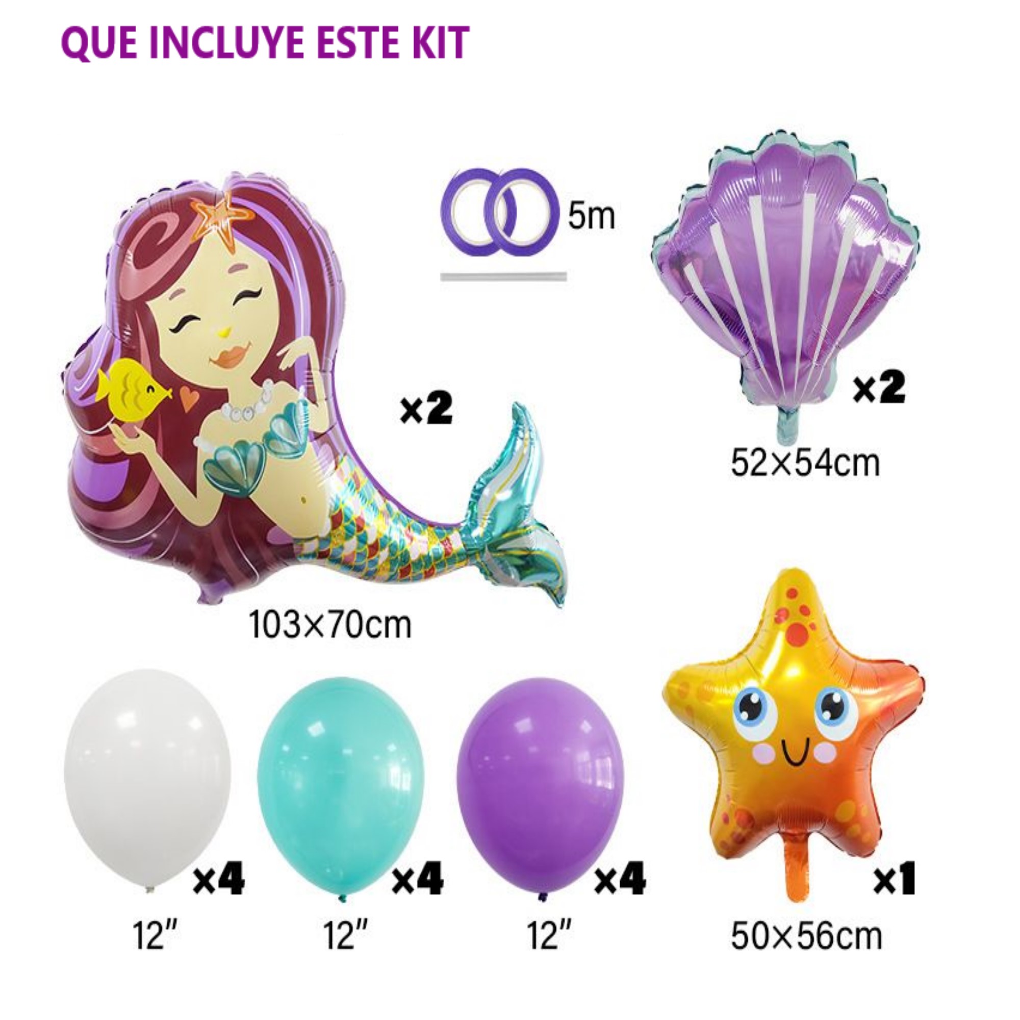 Sirenas Globos Metalicos Para Decoracion Cumpleaños Fiesta