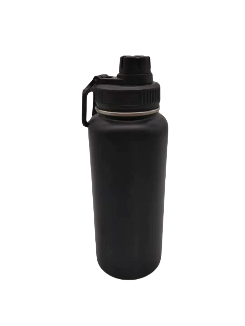Botella térmica de acero inoxidable de 1,5 litros, café caliente, agua  helada, color negro