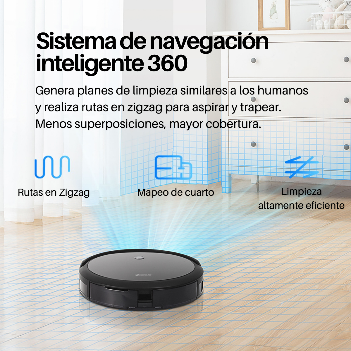 Robot Aspiradora Inteligente C50 Barre, Trapea y Autocarga - Alexa y Google.