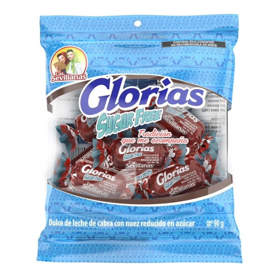 Glorias Las Sevillanas sin Azúcar 5 piezas paquete con 2 bolsas