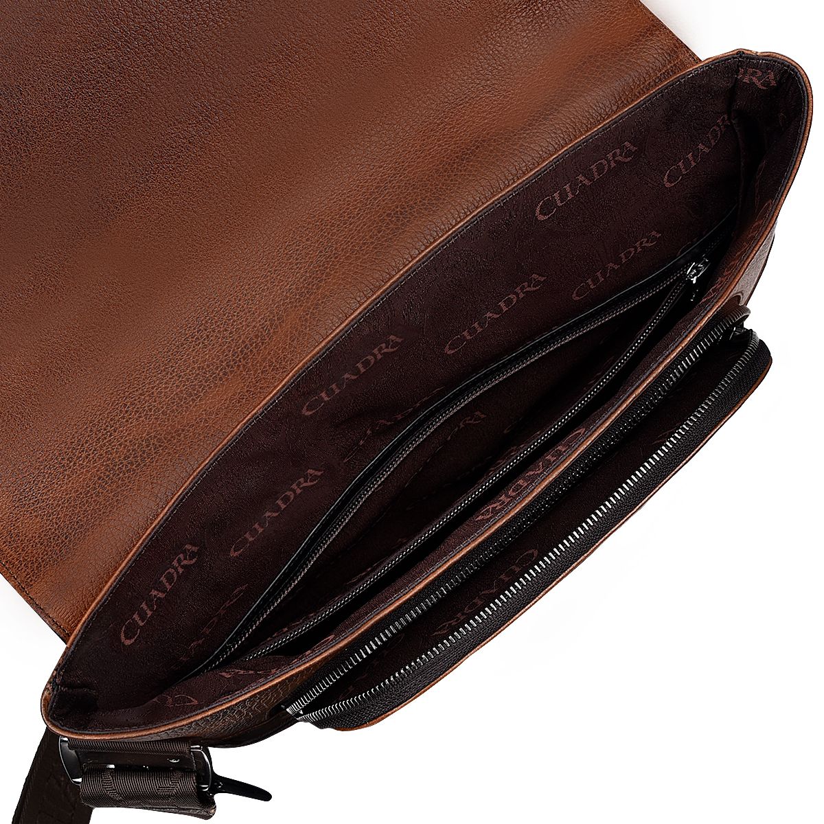 Bandolera Cuadra en piel genuina de tiburón