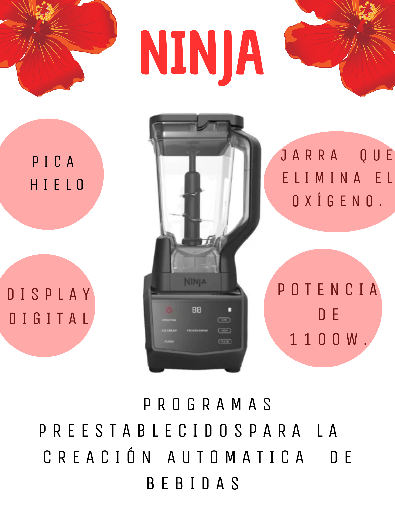  Licuadora Ninja Smart Screen Blender DUO/ CT661V 