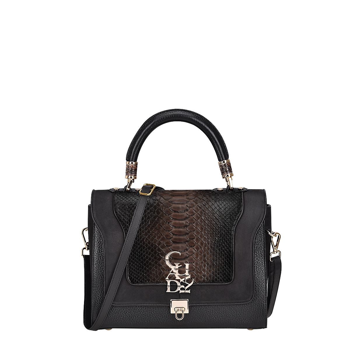 Bolso Cuadra en piel genuina de pitón para Dama