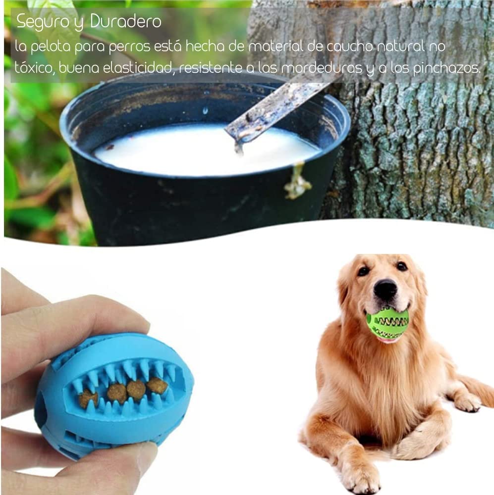 Pack 3 Juguetes para Limpiar los Dientes - AJR - Pelota Perro Indestructible, Goma No Tóxica