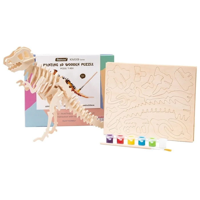 Rompecabezas Dinosaurio T-Rex Armable Madera Robotime