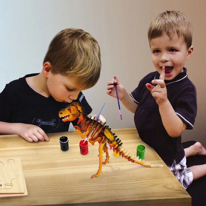 Rompecabezas Dinosaurio T-Rex Armable Madera Robotime