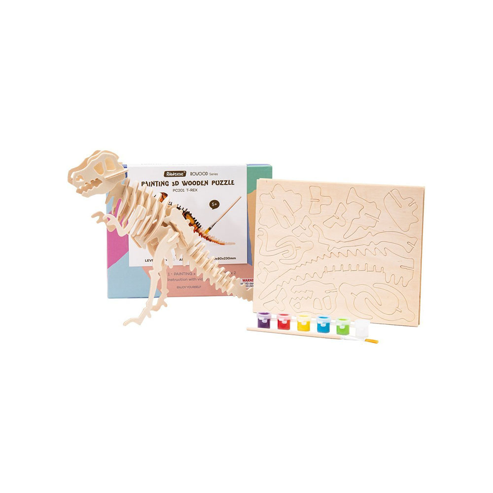 Rompecabezas Dinosaurio T-Rex Armable Madera Robotime