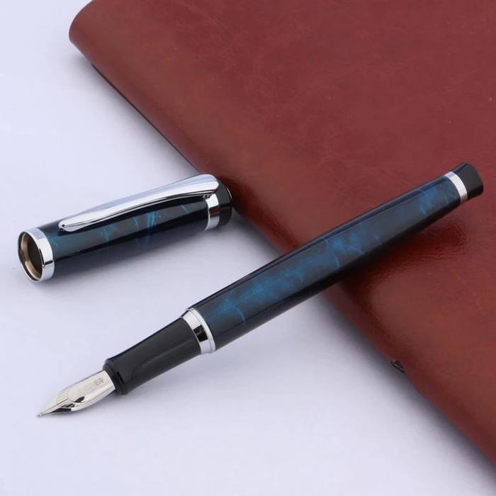 Bolígrafo Fuente Premium MXAQL-0005-1 1pza 0,5mm Punta Negro Azul Marino 1 Tinta Azul Marino Acero Inoxidable Para Cartucho SmallCartri 3,4mm, AquaLuy