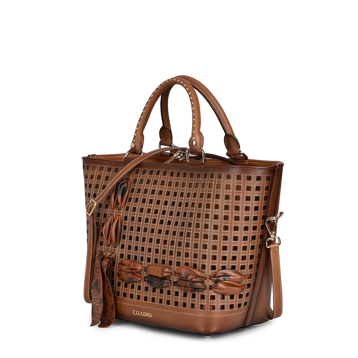 Tote Cuadra para dama en piel genuina