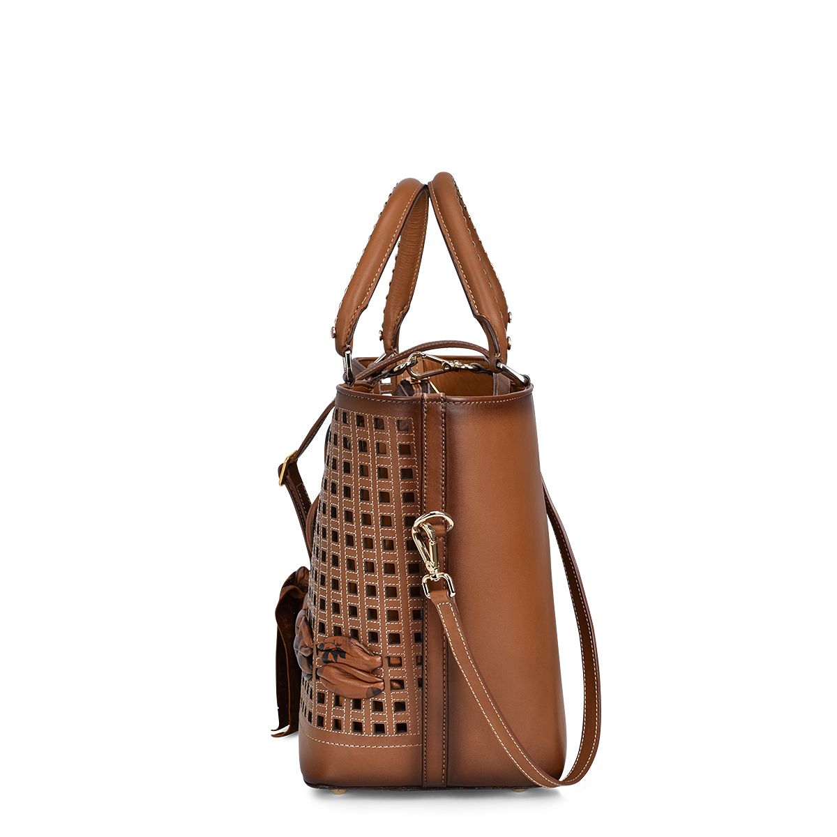 Tote Cuadra para dama en piel genuina