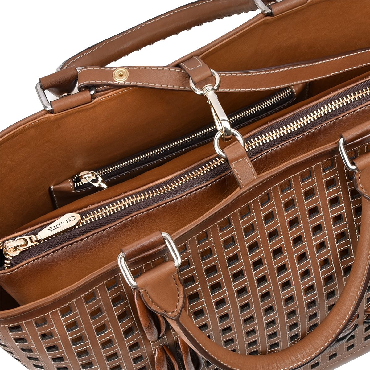 Tote Cuadra para dama en piel genuina