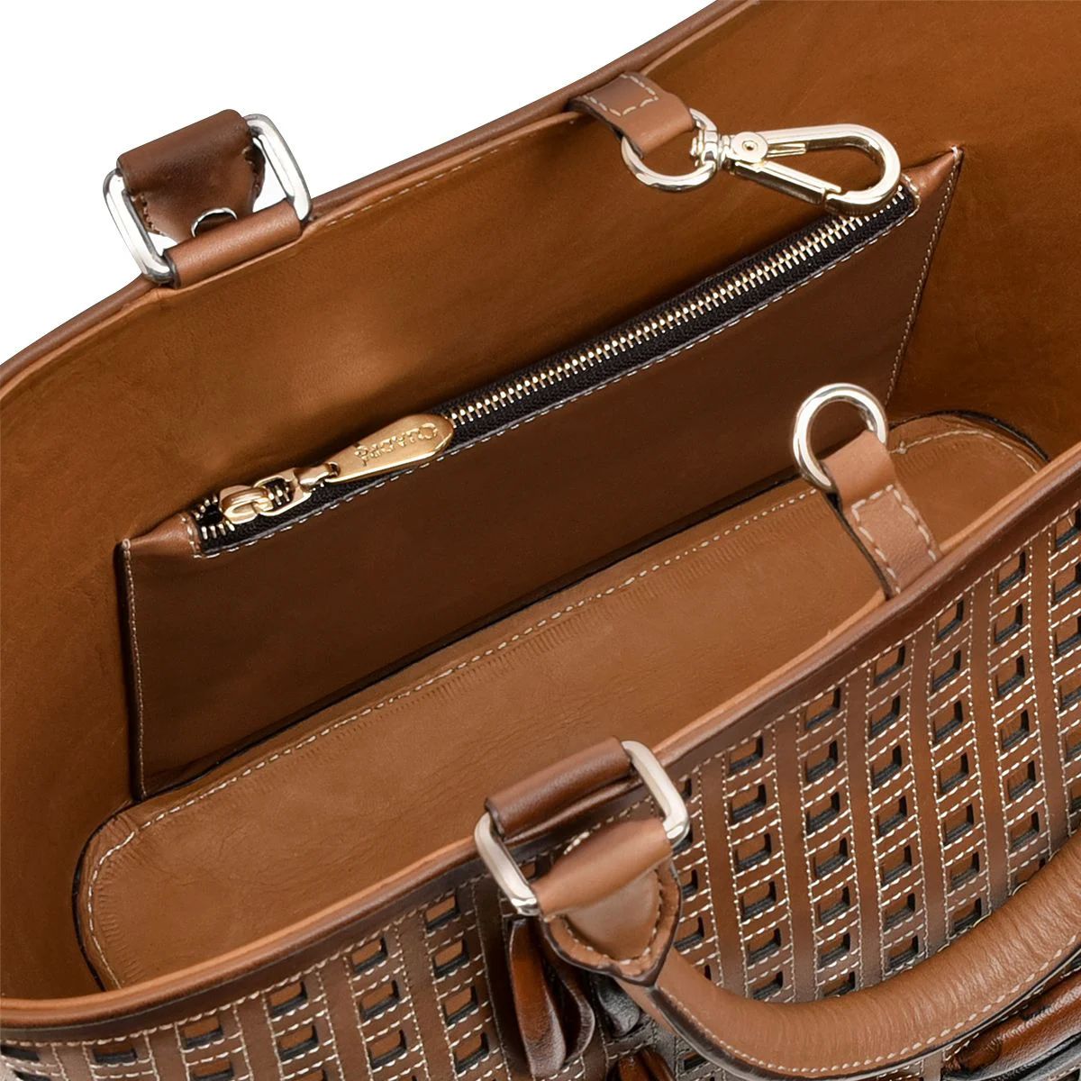 Tote Cuadra para dama en piel genuina