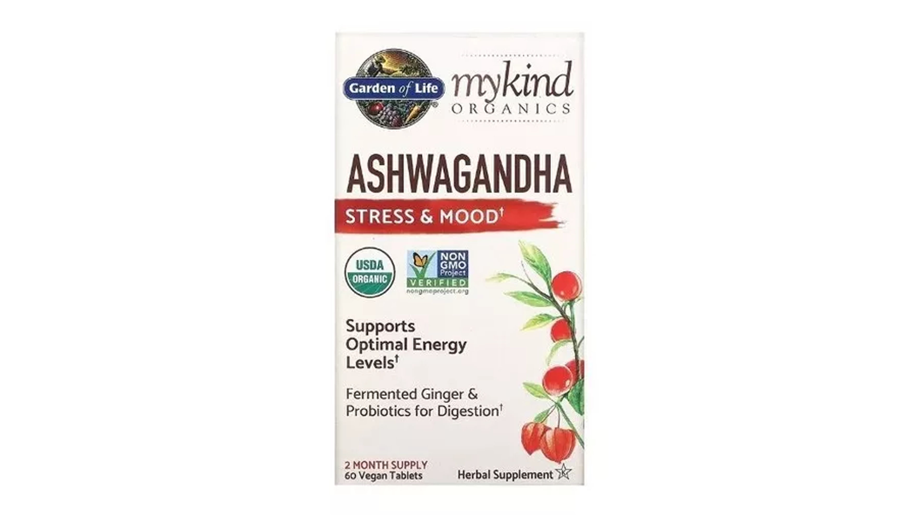 Ashwagandha Organica 600mg Garden Of Life 60tb + Probioticos