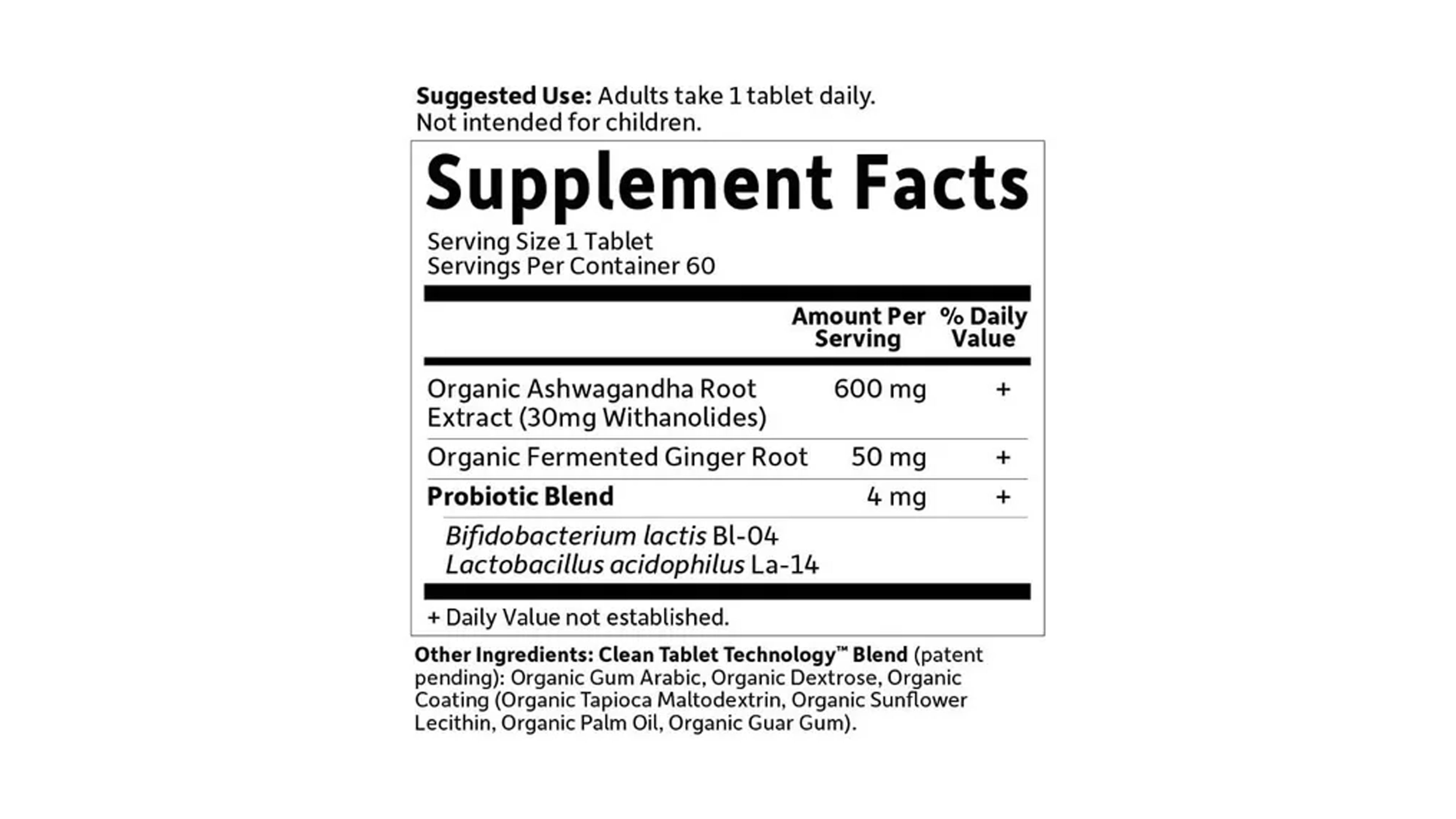 Ashwagandha Organica 600mg Garden Of Life 60tb + Probioticos