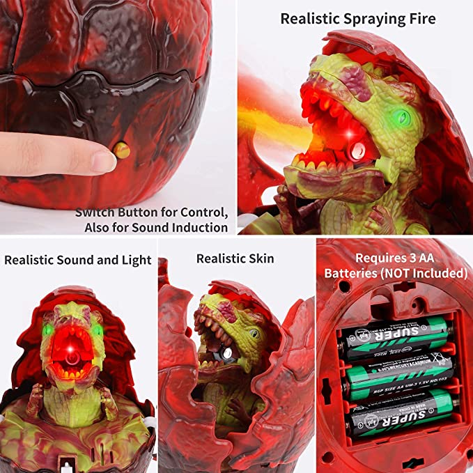 Huevo Dinosaurio Con Luz Sonido Vapor Movimiento