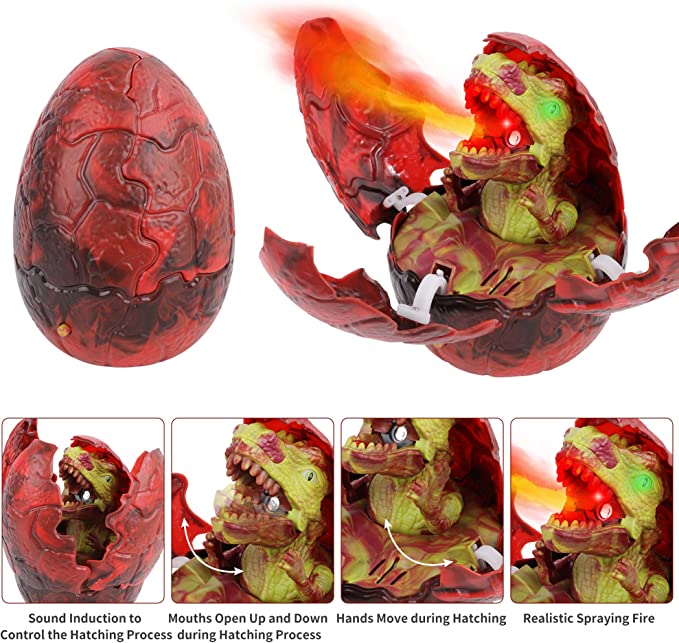 Huevo Dinosaurio Con Luz Sonido Vapor Movimiento