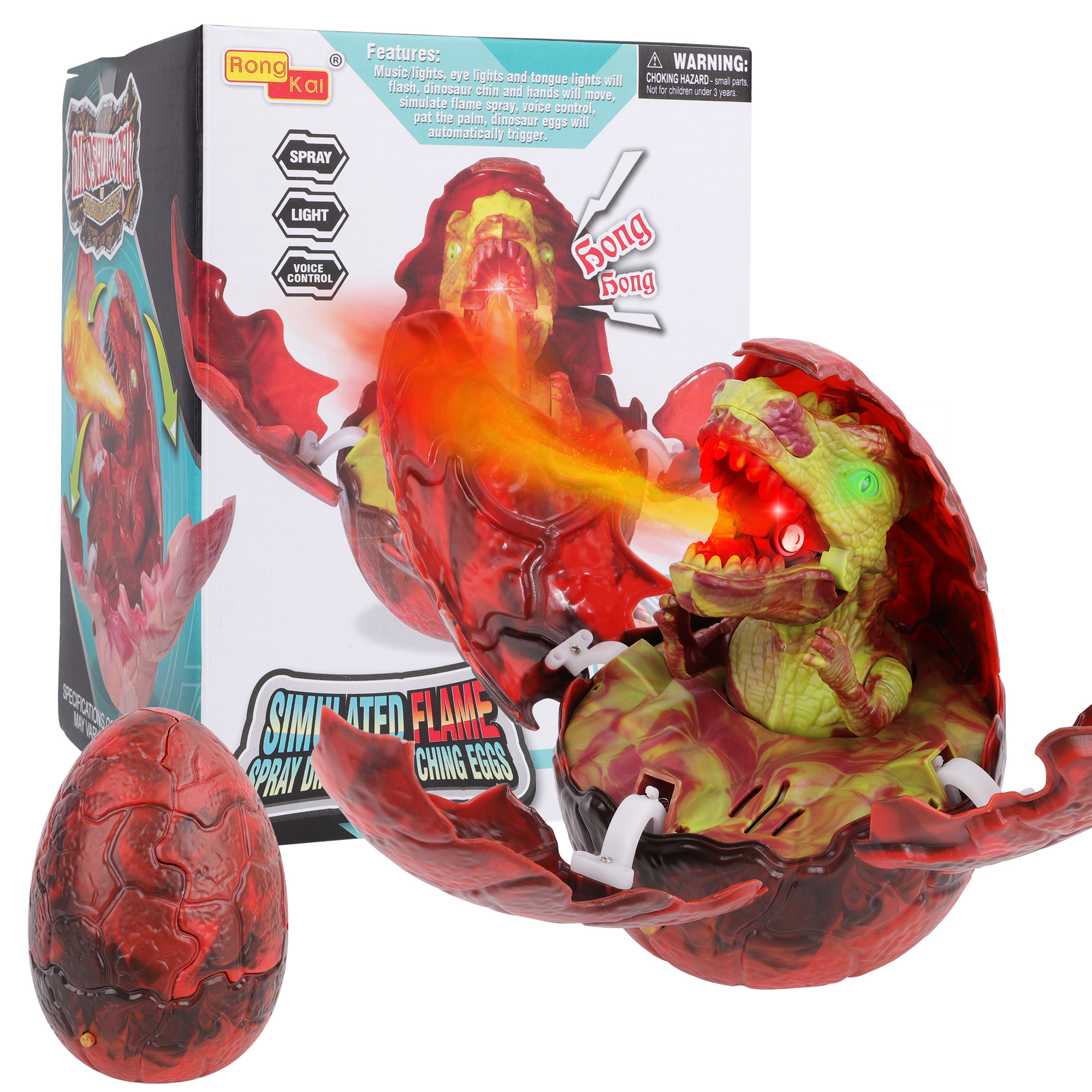 Huevo Dinosaurio Con Luz Sonido Vapor Movimiento