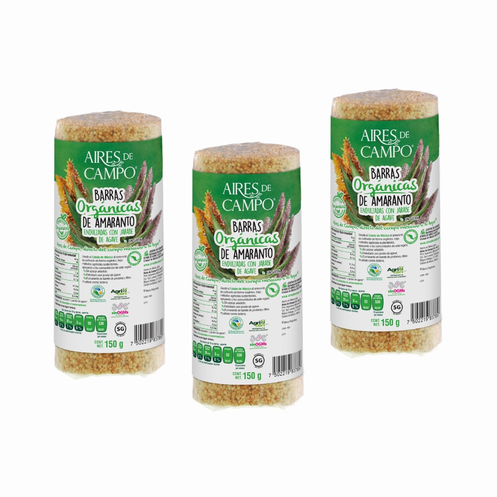 Barras de Amaranto Aires de Campo 150 g 3 piezas