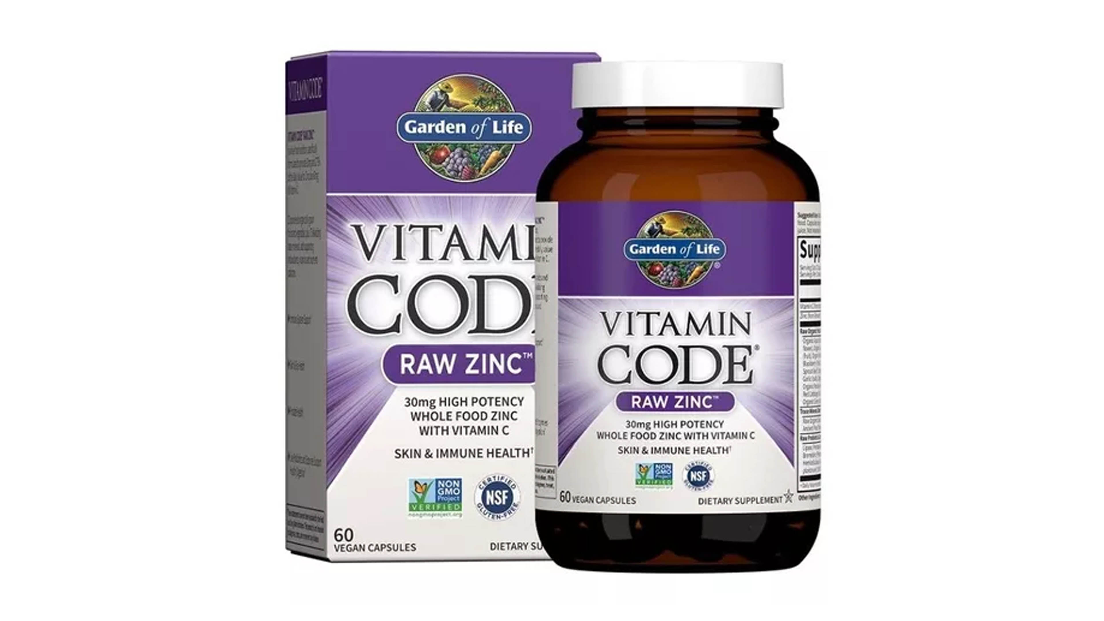 Vitamin Code Raw Zinc + Vitaminas C 60 Caps Garden Of Life
