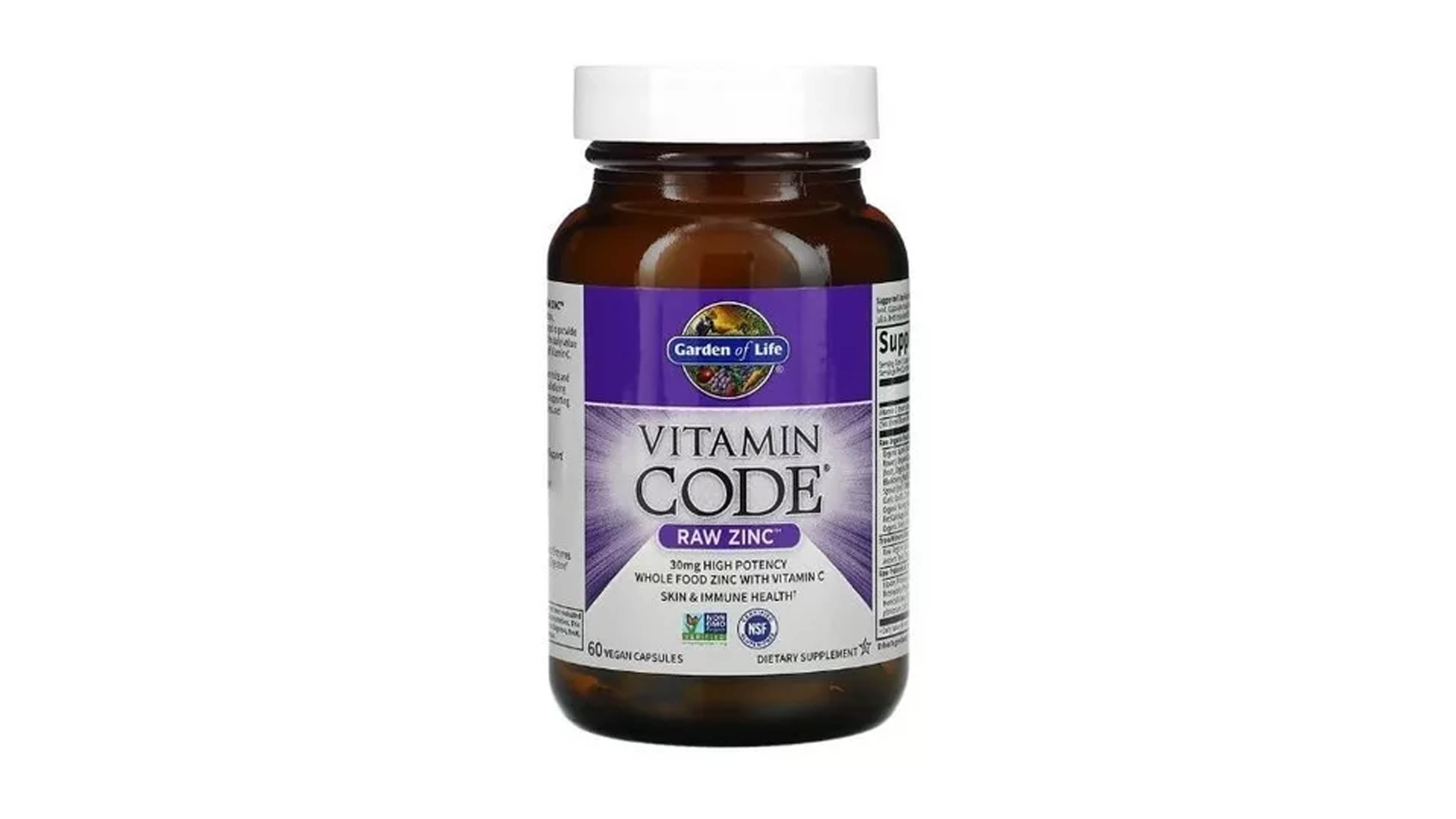 Vitamin Code Raw Zinc + Vitaminas C 60 Caps Garden Of Life