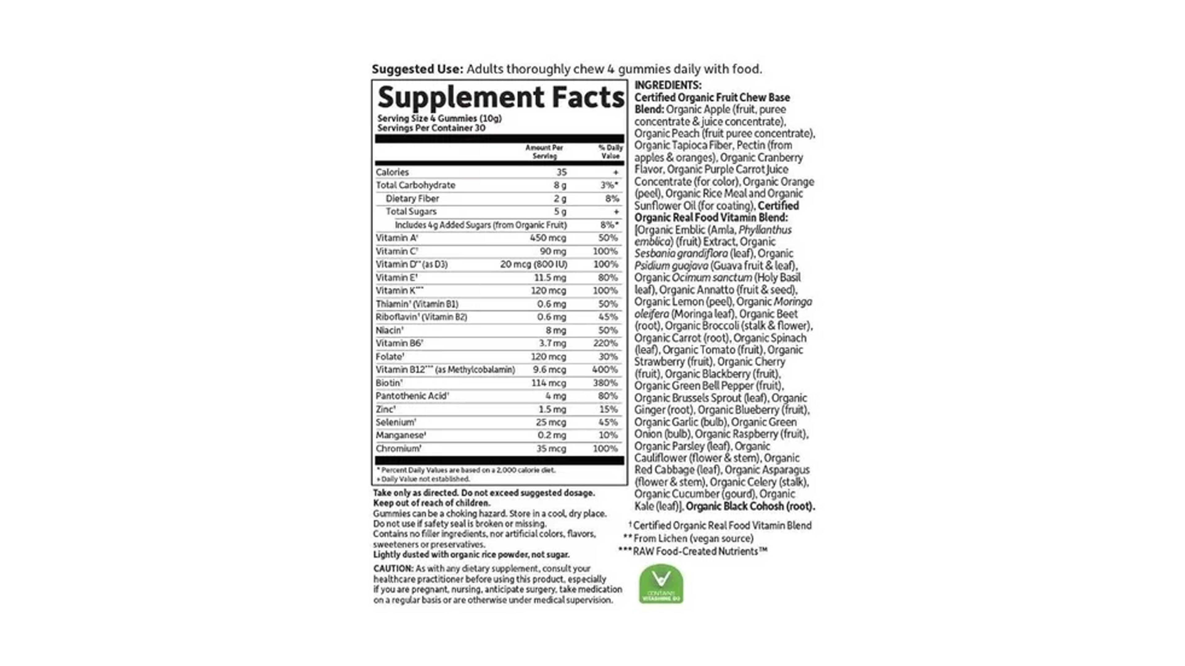 Multivitaminico Organico Para Mujer 120 Gomit Garden Of Life