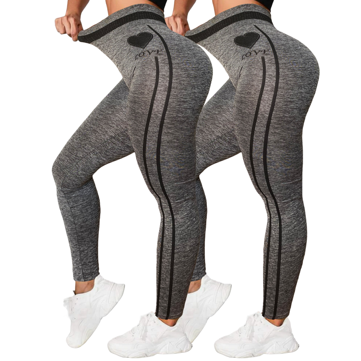 Pack 2 Mallas Afelpadas Lycra Leggins Mujer Mayon Talle Alto