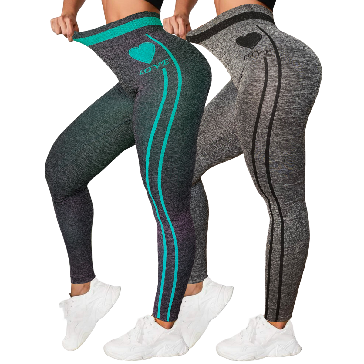 Pack 2 Mallas Afelpadas Lycra Leggins Mujer Mayon Talle Alto